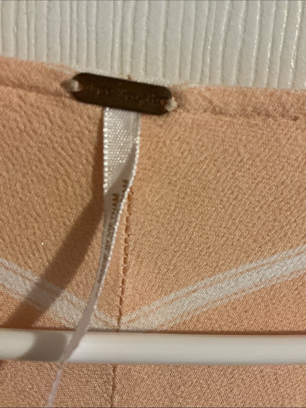Free People Peach Stripe Ruffle Button-Front Crop Top - Picture 2 of 3